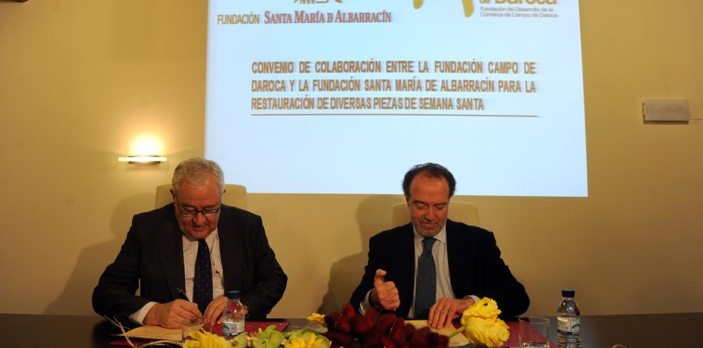 La Fundación Santa María de Albarracín colabora con la Fundación Campo de Daroca para la restauración de cuatro tallas procesionales de la Semana Santa darocense