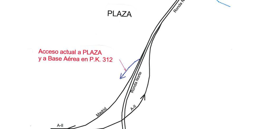 Cambio en los accesos a PLAZA, Aeropuerto, Base Aérea y Feria de Muestras desde la Autovía de Madrid, a partir de las 24 horas del próximo domingo, día 18