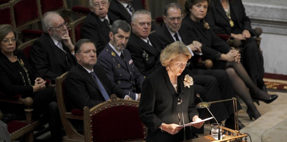 Marcelino Iglesias ha asistido al discurso de ingreso en la RAE de Soledad Puértolas