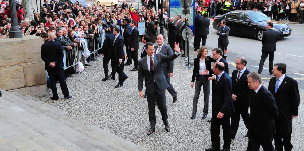 Imágenes de los Príncipes en el acto de presentación de la Fundación Príncipe de Girona