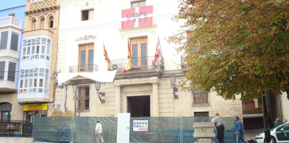 Arrancan las obras para culminar la restauración de la Casa Consistorial de Caspe tras una inversión de 1,5 millones de euros