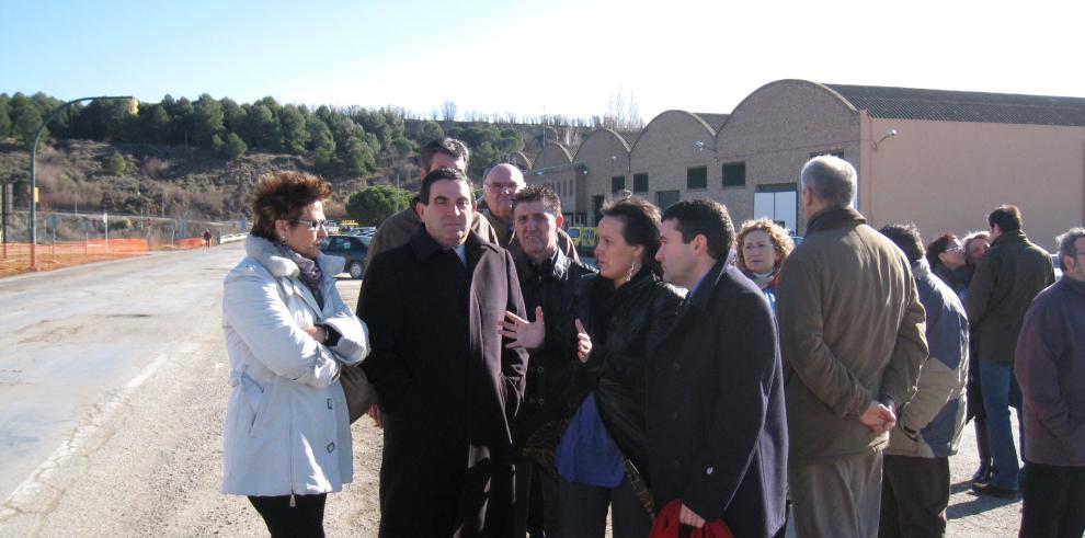 El consejero Alfonso Vicente, visita Sariñena, donde se han iniciado las obras de la travesía, por un importe de 2 millones de euros