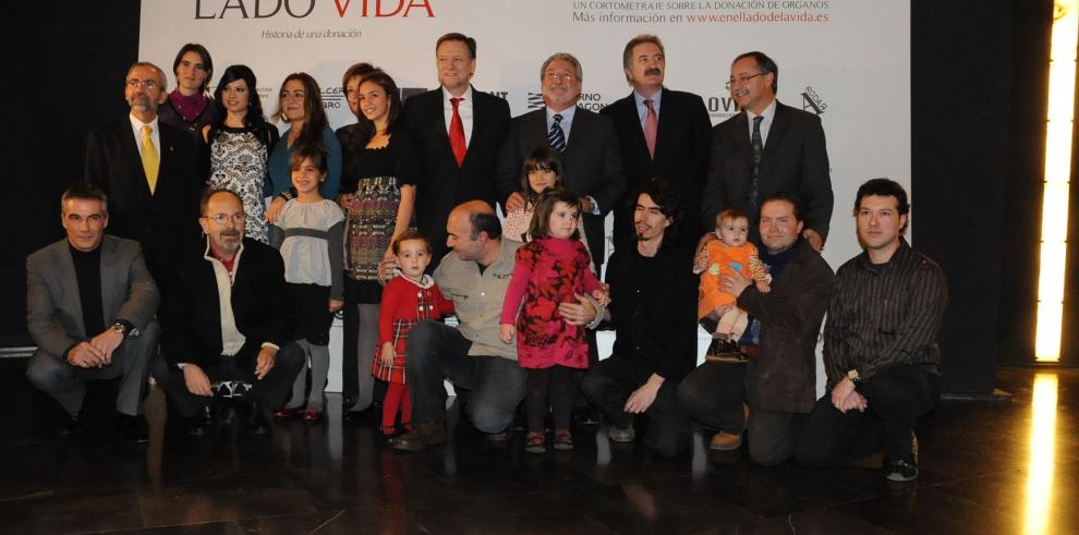 El presidente de Aragón ha asistido a la presentación del cortometraje sobre la donación de órganos ¿En el lado de la vida¿