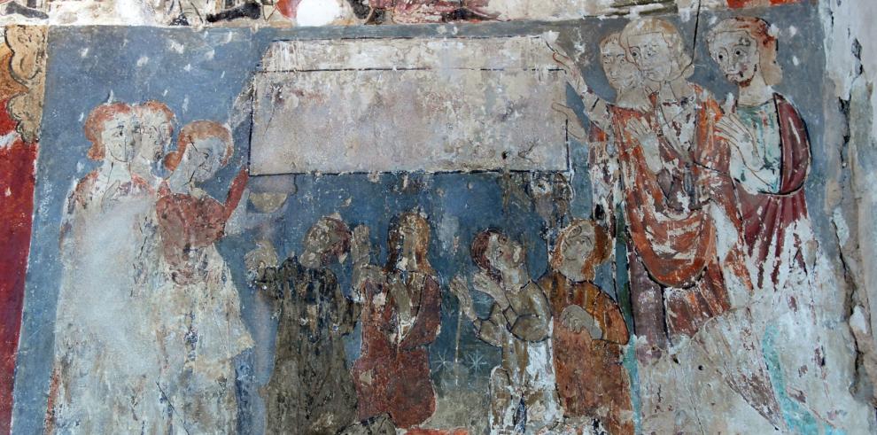Pinturas del siglo XIII aparecidas en la iglesia de Nuestra Señora de Baldós en Montañana