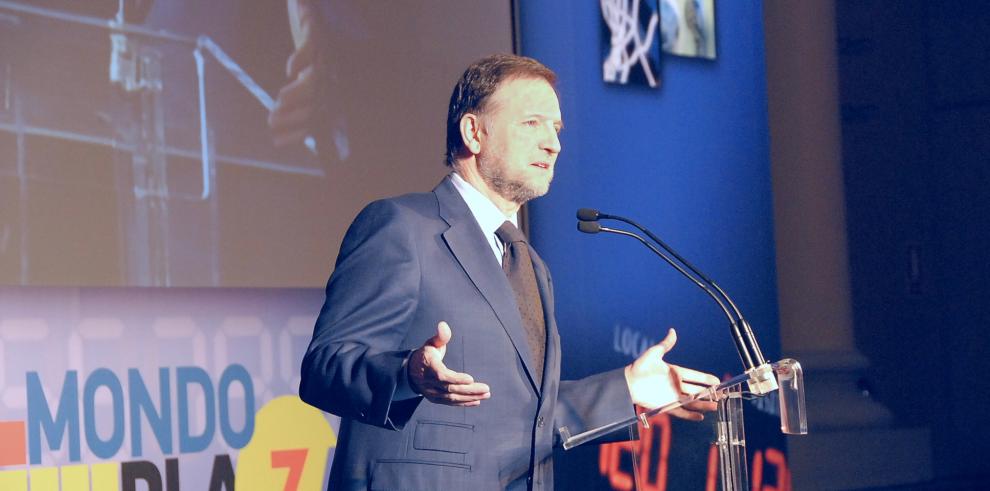 El presidente Marcelino Iglesias preside el acto de presentación de MONDO PLAZA en Zaragoza