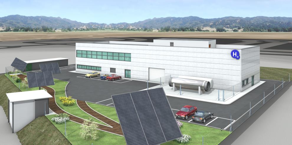 El consejero Aliaga presenta el proyecto del nuevo edificio de la Fundación del Hidrógeno en el Parque Tecnológico Walqa