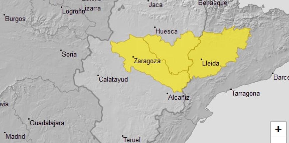 Aviso amarillo por niebla en Sur de Huesca y Ribera del Ebro