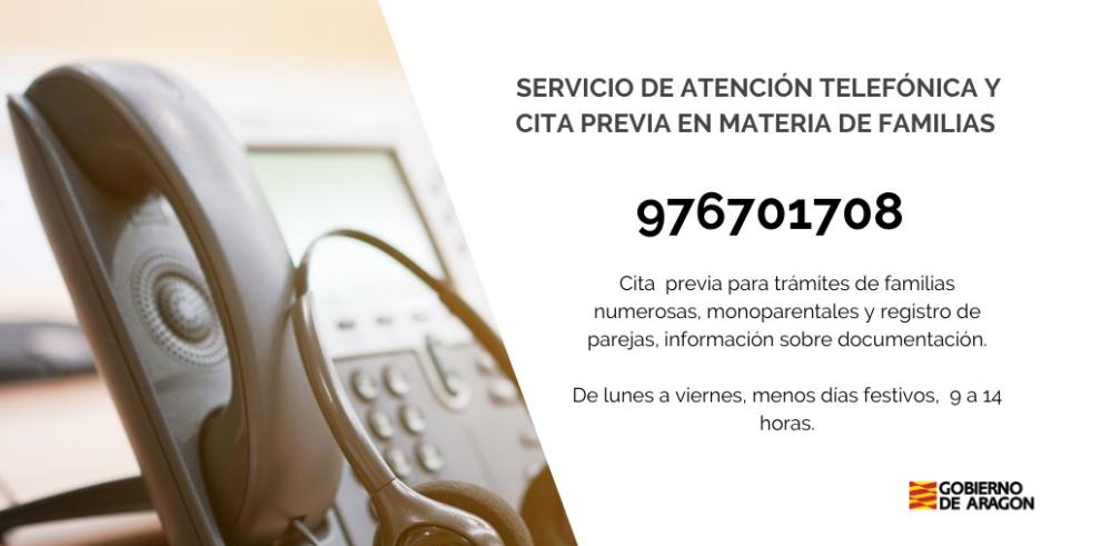 La Dirección General de Igualdad y Familias estrena servicio de cita previa por teléfono para los trámites de familia numerosa, monoparental y registro de parejas estables no casadas