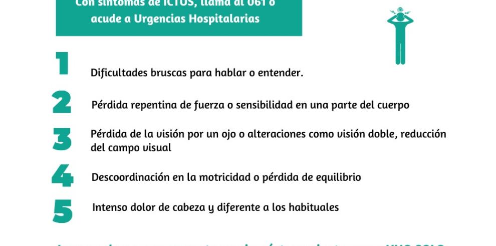 El Departamento de Sanidad recuerda la importancia de contactar con los servicios de urgencias ante signos de ictus o infartos