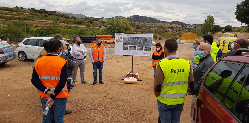 Soro visita las obras de acondicionamiento en la A-1503 en la comarca del Aranda