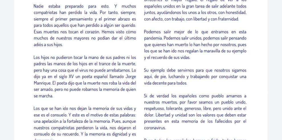 Aragón muestra su respeto y solidaridad con las víctimas que no pudieron ser despedidas y aplaude a los profesionales de los servicios esenciales