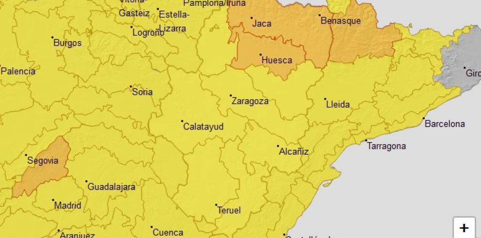 Ampliado el aviso naranja por lluvias en Pirineo y Centro de Huesca