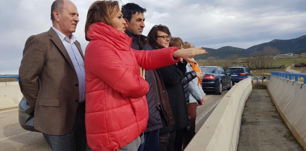 Mayte Pérez agradece en Campo de Daroca y Campo de Cariñena a los alcaldes su “dedicación y esfuerzo” ante la borrasca Gloria