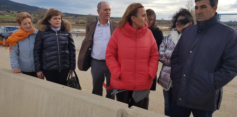 Mayte Pérez agradece en Campo de Daroca y Campo de Cariñena a los alcaldes su “dedicación y esfuerzo” ante la borrasca Gloria