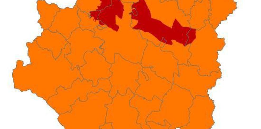 Alerta roja de peligro de incendios forestales en Muelas de Alcubierre y Zuera, Prepirineo Occidental y Somontano Occidental