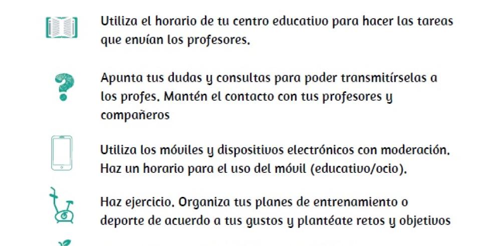 El Gobierno de Aragón lanza un decálogo para ayudar a aprovechar el día al alumnado de la Comunidad