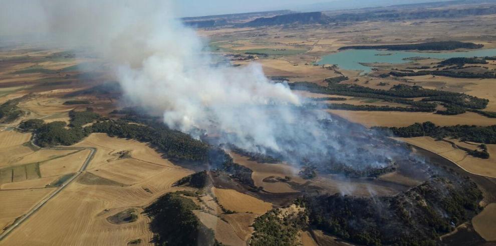 Controlados los dos incendios forestales declarados en María de Huerva y San Mateo de Gállego