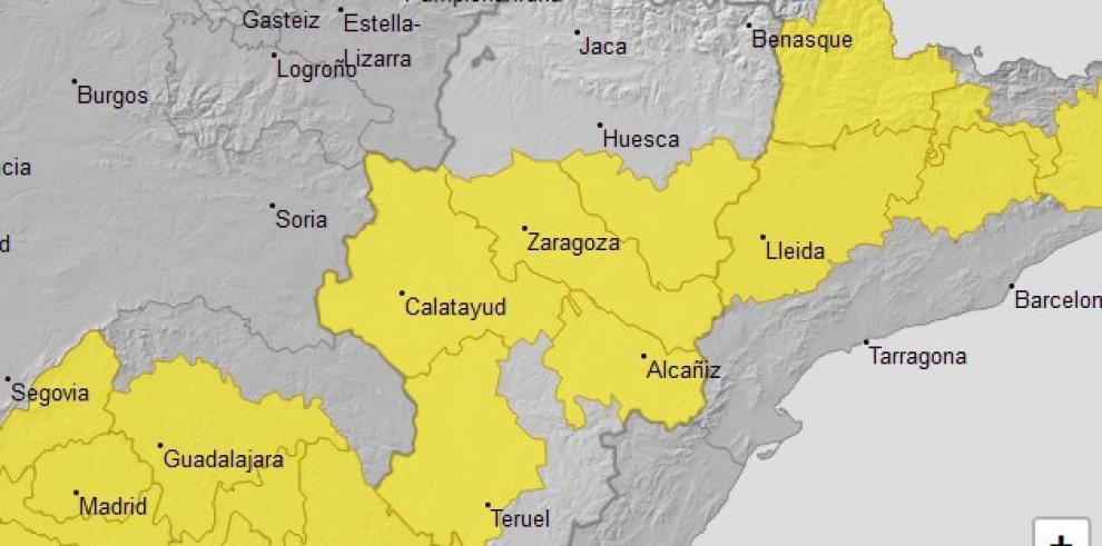 Ampliación del aviso amarillo por temperaturas máximas