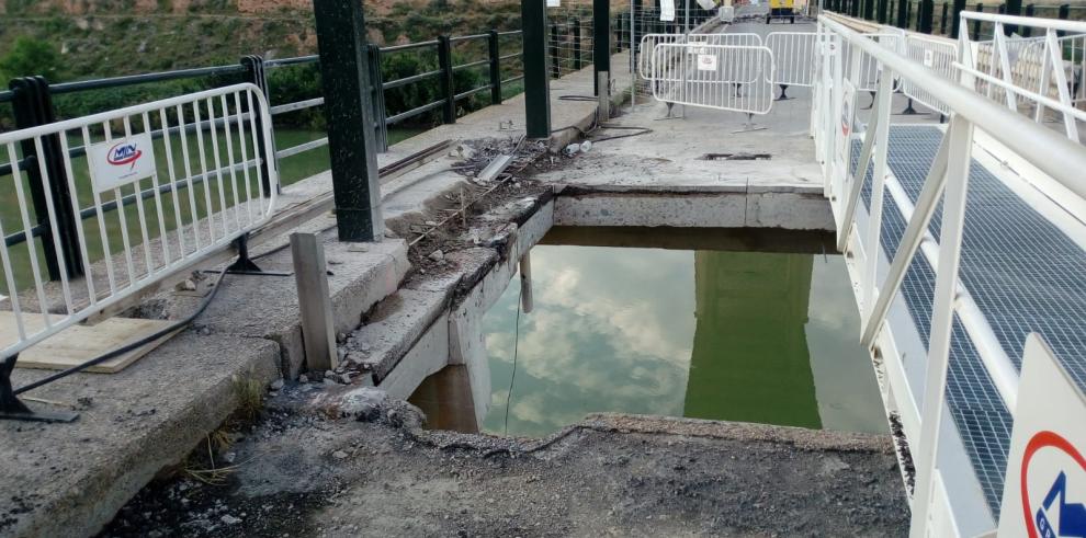 Las obras en el puente de Sástago obligan a la modificación de los horarios de acceso peatonal