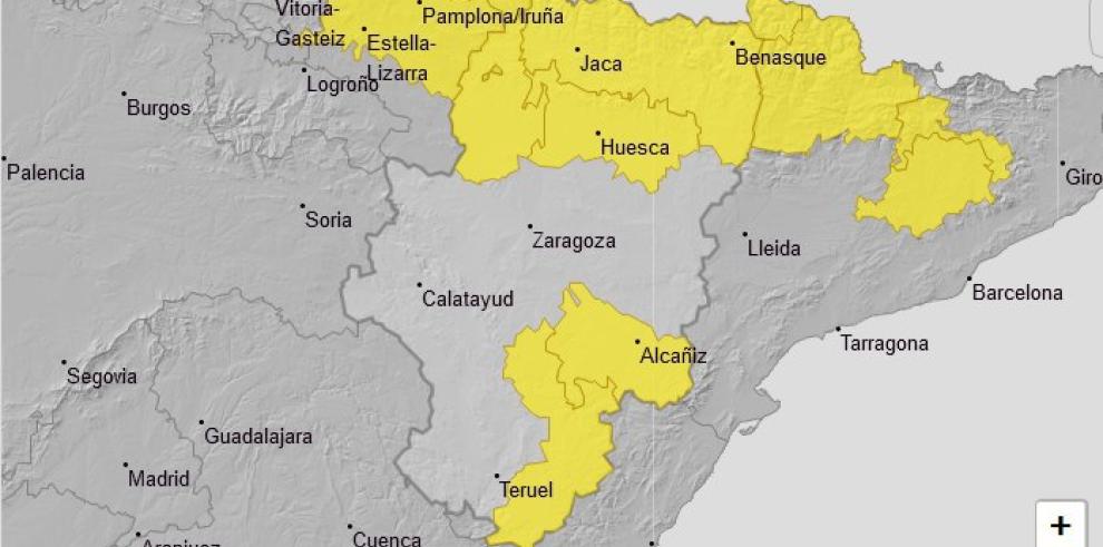 Ampliación de aviso amarillo por lluvias y tormentas