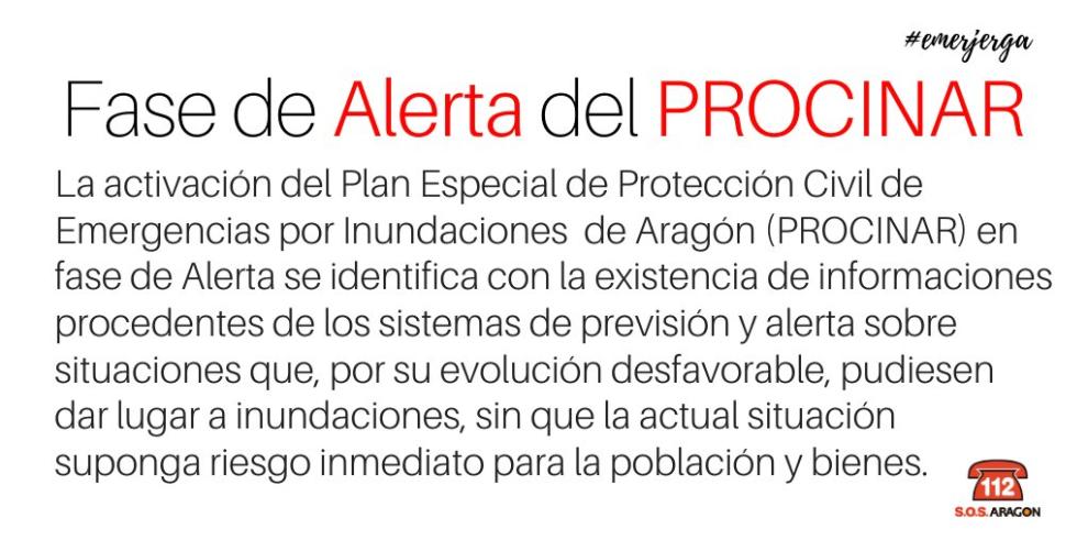 Activado el Plan Especial de Protección Civil de Emergencias ante el Riesgo de Inundaciones (PROCINAR) en fase de alerta