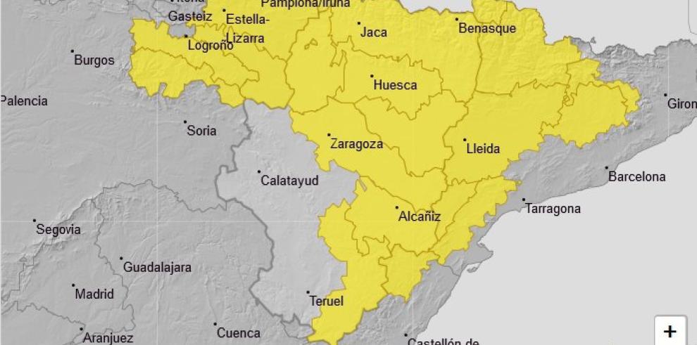 Ampliación del aviso nivel amarillo por lluvias para este fin de semana