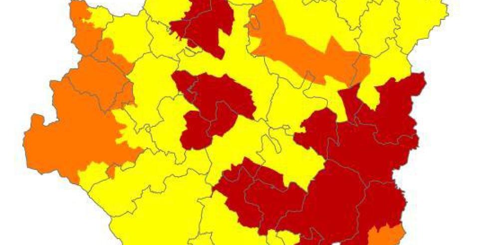 Alerta roja de peligro de incendios forestales en Bajo Ebro Forestal, Muelas de Valmadrid y Zuera y Somontano Sur