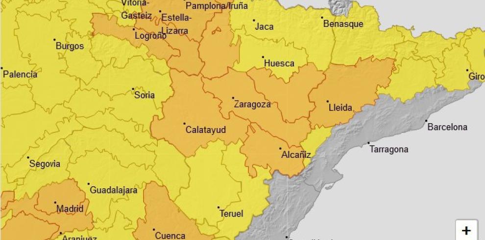 Avisos nivel naranja y amarillo por altas temperaturas y tormentas