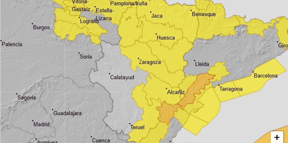 Ampliada la alerta por fuertes vientos en Pirineo, Ribera del Ebro, Bajo Aragón, Gúdar, Maestrazgo y Huesca 