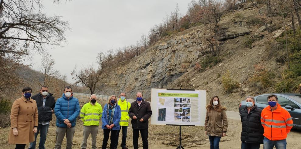 Visita a las obras de mejora de la seguridad vial en la carretera Monesma Cajigar 