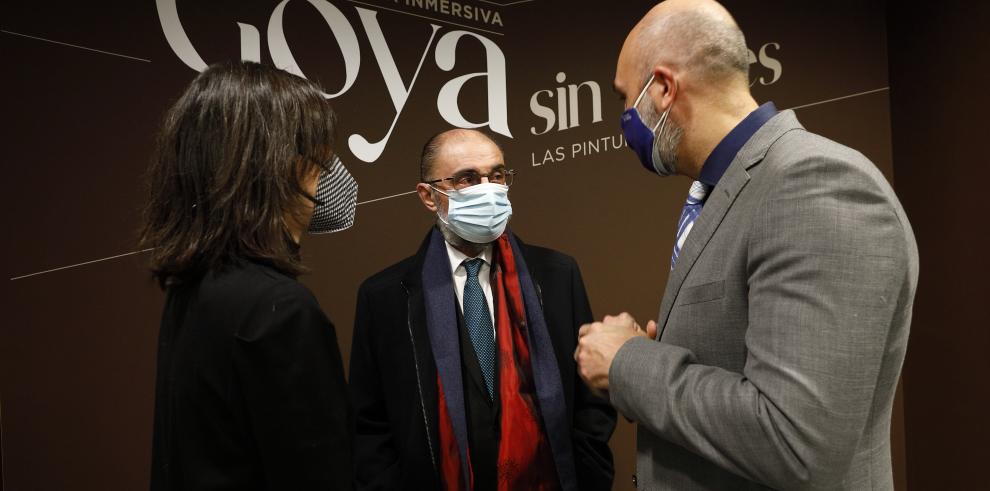 Un proyecto innovador e inmersivo permite acercarse a las pinturas negras de Goya en el IAACC Pablo Serrano, convertido en una cámara oscura