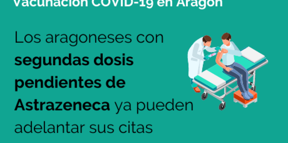 Los aragoneses con segundas dosis de Astrazeneca pendientes ya pueden adelantar sus citas