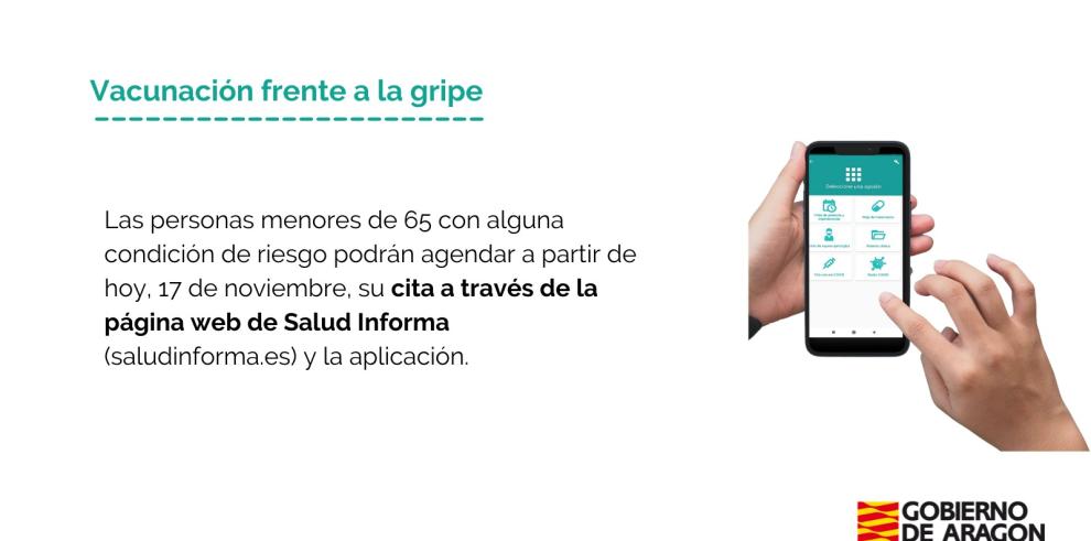 Los menores de 65 años con patologías de riesgo ya pueden solicitar cita para la vacuna antigripal