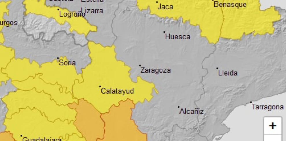 Ampliación aviso naranja por bajas temperaturas en  Albarracín y Jiloca y amarillo en Ibérica zaragozana y  Pirineo