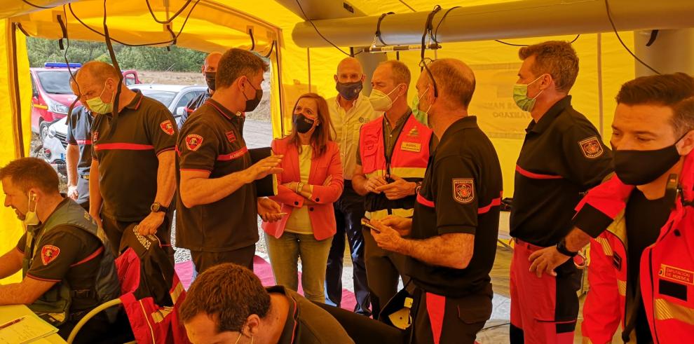 Más de 140 bomberos de Aragón, Navarra, Guipúzcoa y Francia participan en un gran simulacro de búsqueda de personas en el Embalse de Yesa