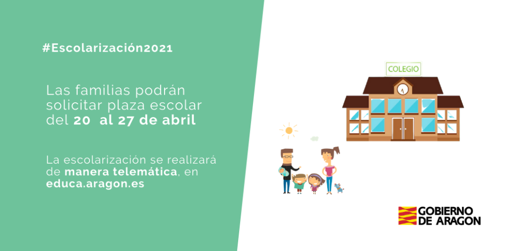 Las familias podrán pedir plaza escolar entre el 20 y el 27 de abril 