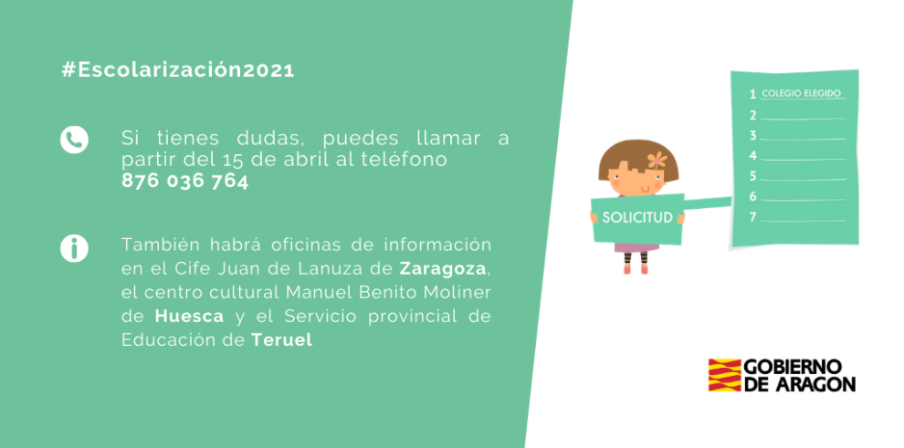 Las familias podrán pedir plaza escolar entre el 20 y el 27 de abril 