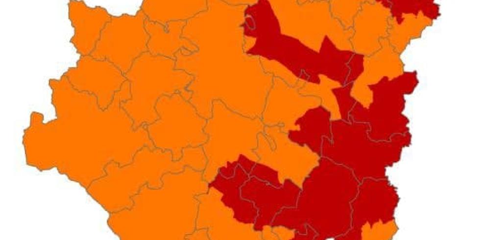 Alerta roja de peligro de incendios forestales en zonas de las tres provincias