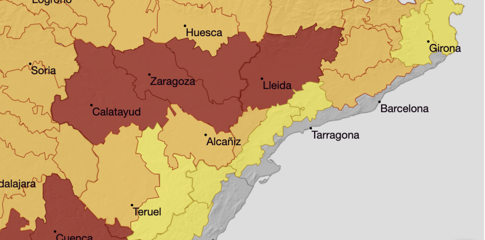   Temperaturas máximas en toda la Comunidad