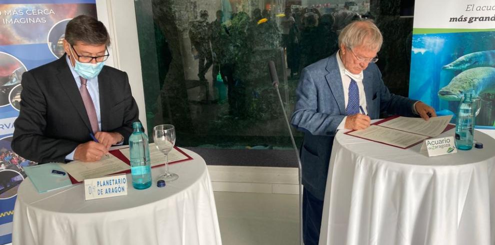 El Planetario de Aragón y el Acuario de Zaragoza firman un convenio para potenciar para aprovechar las sinergias entre ambas instalaciones