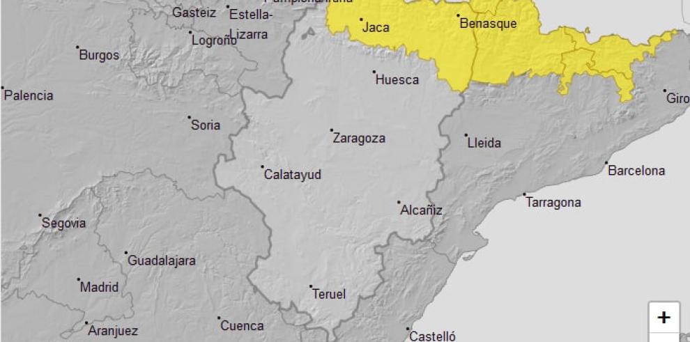 Alerta meteorológica por nevadas, vientos y temperaturas mínimas en diversas zonas de Aragón