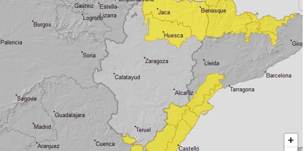 Alerta meteorológica por nevadas, vientos y temperaturas mínimas en diversas zonas de Aragón