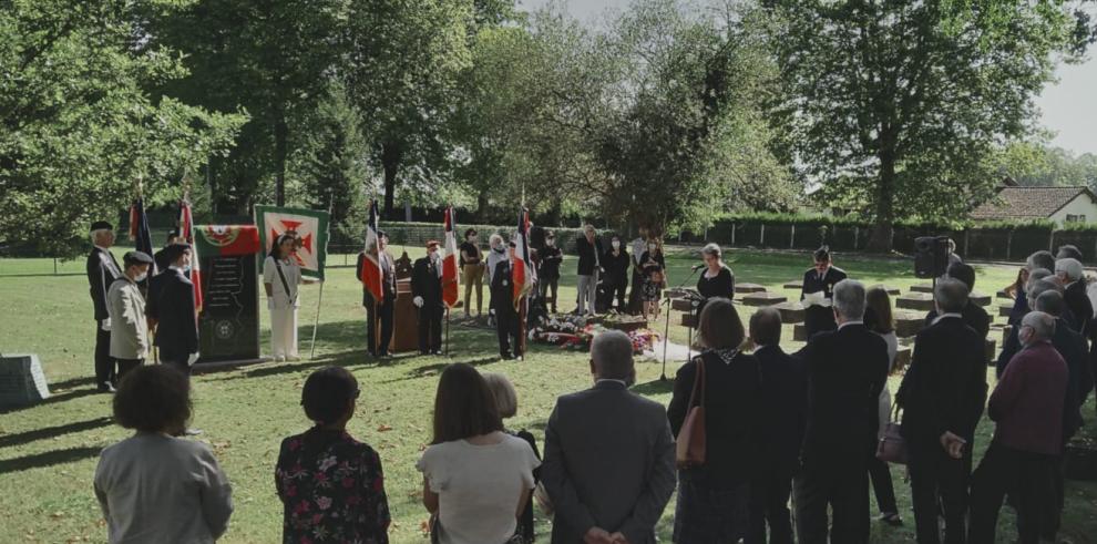 El Gobierno de Aragón y autoridades internacionales rinden homenaje a los republicanos internados en el campo de Gurs