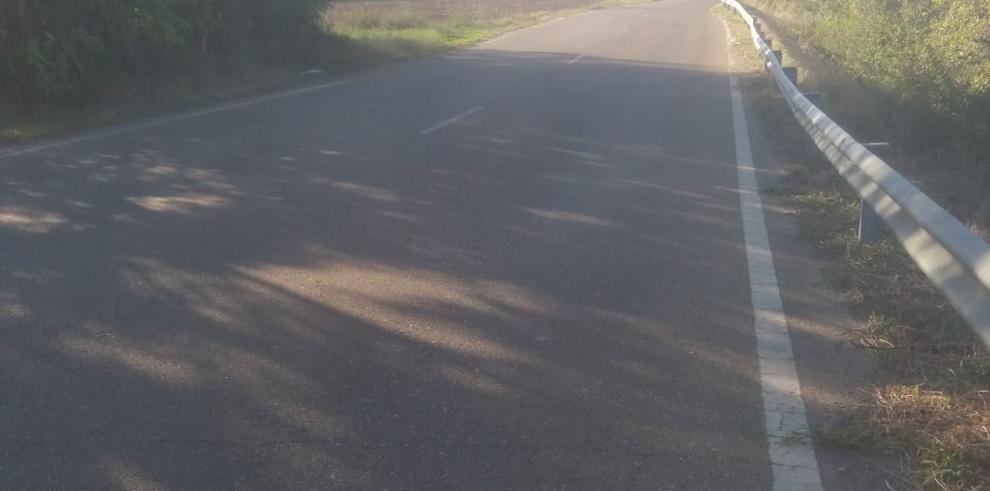 Corte de carretera en Caspe para la mejora del firme de la vía de acceso al Dique y Pescadores