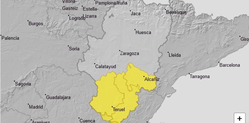 Aviso nivel amarillo por tormentas en la provincia de Teruel