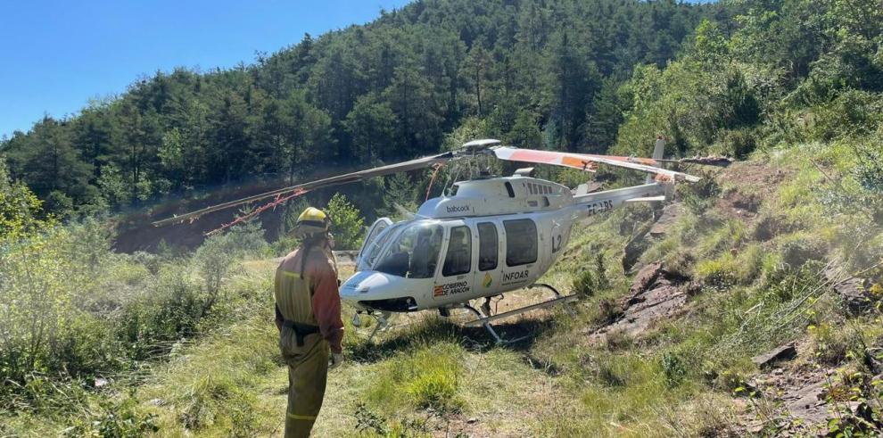 Accidente leve del helicóptero de extinción de incendios de Boltaña