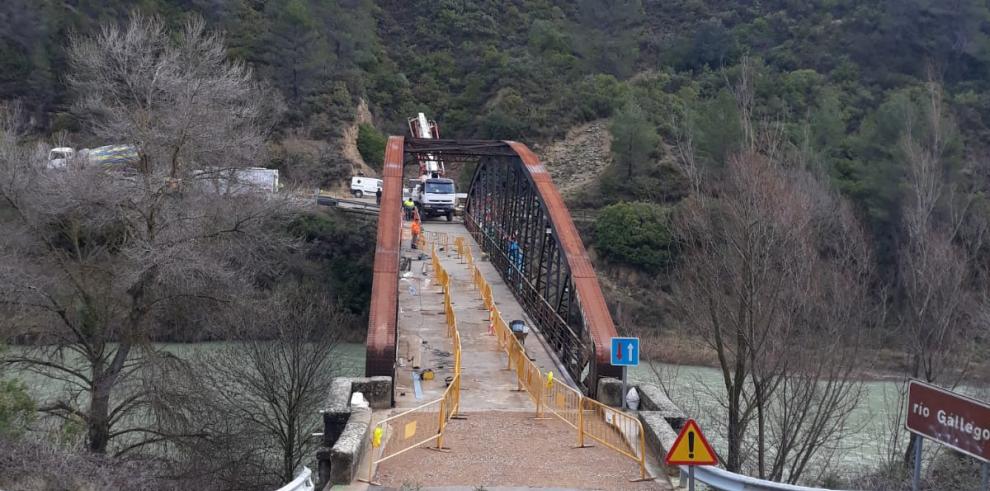 El puente de Santa Eulalia de Gállego se reabrirá este viernes