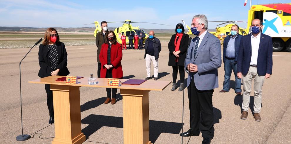 El Gobierno de Aragón creará en Villanueva de Gállego una base de helicópteros para la atención conjunta de emergencias sanitarias e incendios forestales