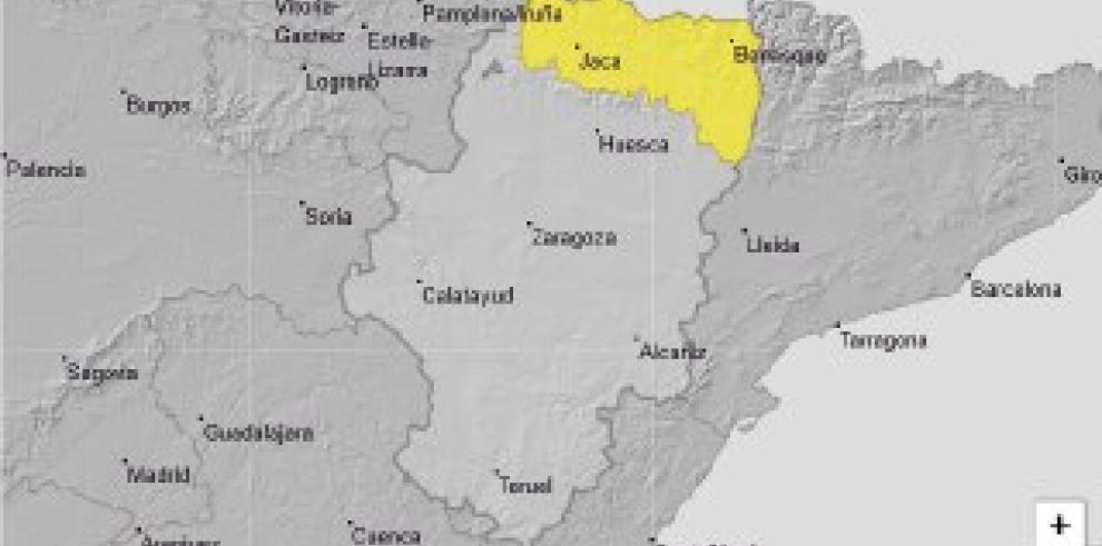 Avisos naranja y amarillo por vientos en todo Aragón y amarillo por lluvias y nevadas en el Pirineo