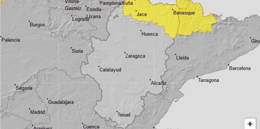 Avisos naranja y amarillo por vientos en todo Aragón y amarillo por lluvias y nevadas en el Pirineo